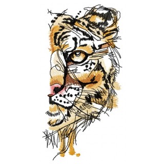 Snow leopard half muzzle embroidery design - Embroidery Design