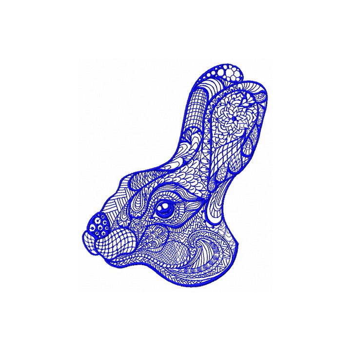 Mosaic bunny 4 embroidery design - Embroidery Design