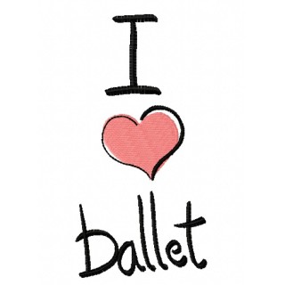 I love ballet 3 embroidery design - Embroidery Design