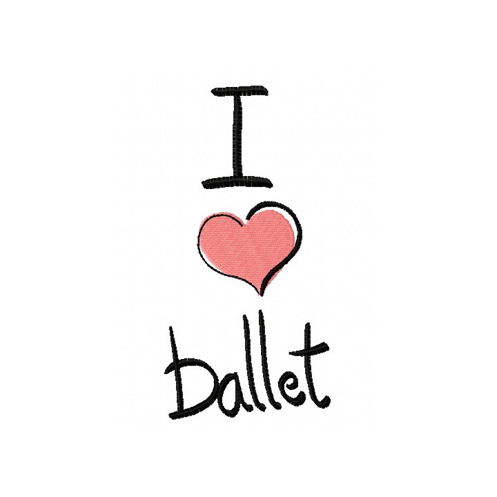 I love ballet 3 embroidery design - Embroidery Design