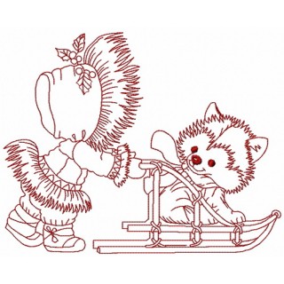 Snowy Pup Expedition embroidery design - Embroidery Design