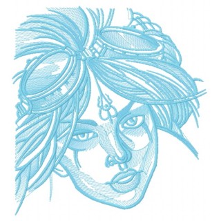 Girl with goggles embroidery design - Embroidery Design