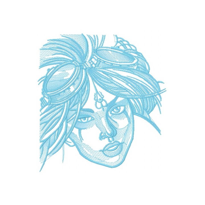 Girl with goggles embroidery design - Embroidery Design