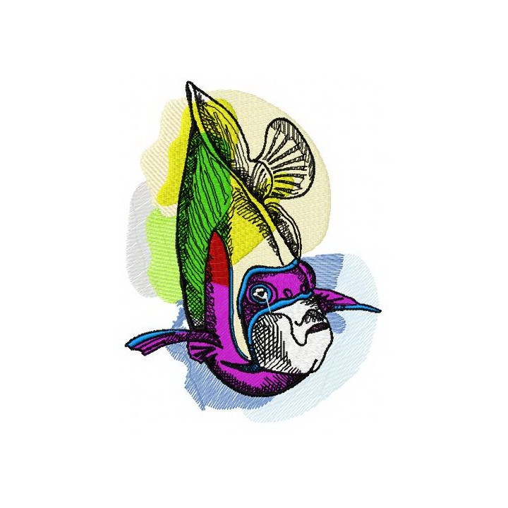Tropical fish embroidery design - Embroidery Design
