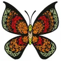 Black Beauty embroidery design featuring an elegant butterfly motif, perfect for embellishing various fabric items.