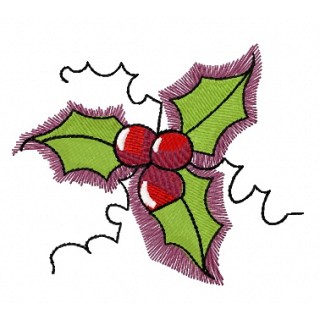 Holly embroidery design - Embroidery Design