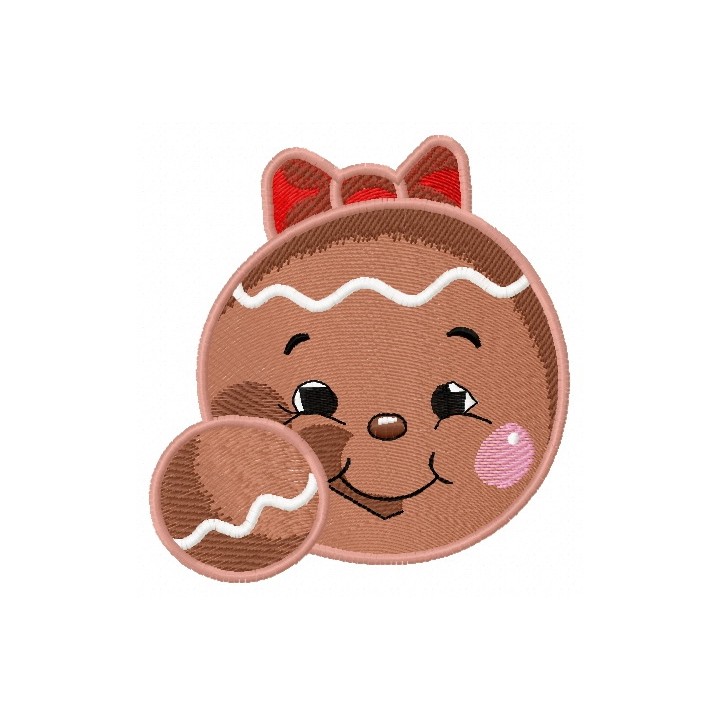 Gingerbread girl 5 embroidery design - Embroidery Design