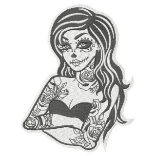Tattooed girl embroidery design - Embroidery Design