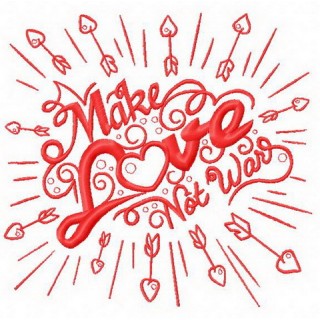 Make love not war embroidery design - Embroidery Design