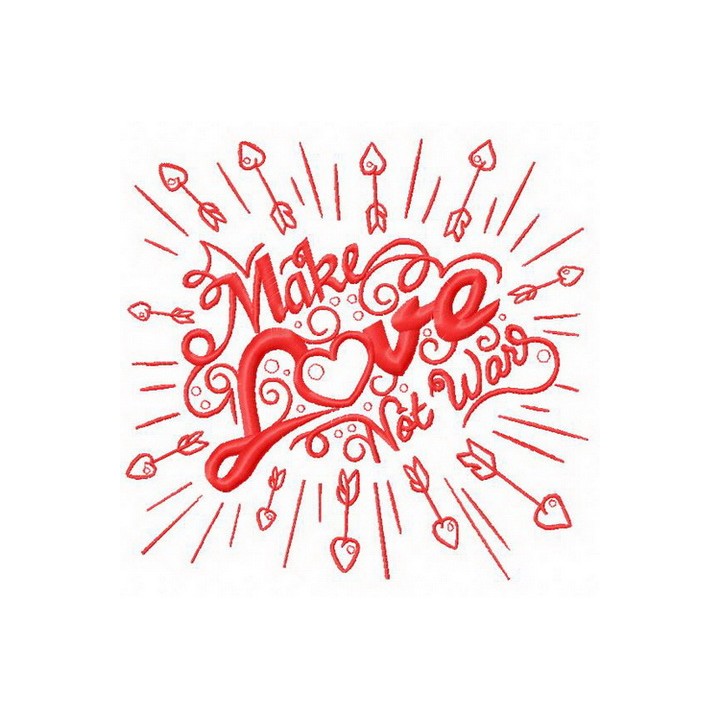 Make love not war embroidery design - Embroidery Design