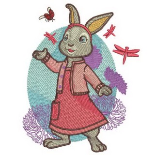 Bunny girl 2 embroidery design - Embroidery Design