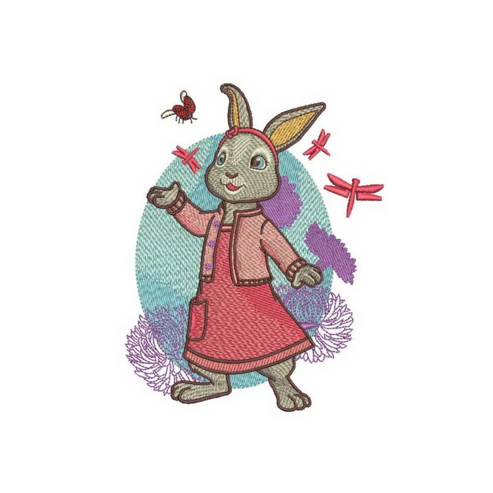 Bunny girl 2 embroidery design - Embroidery Design