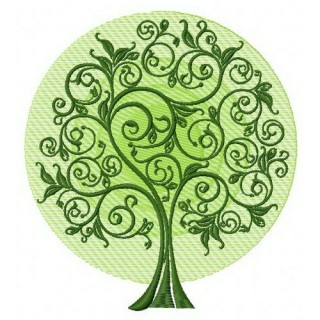 Green tree 4 embroidery design - Embroidery Design