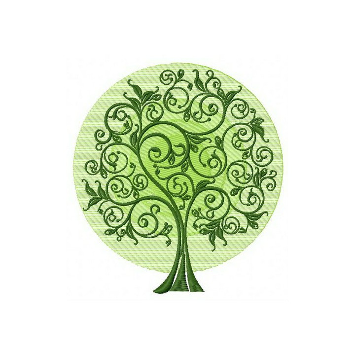 Green tree 4 embroidery design - Embroidery Design