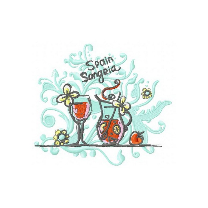 Spain Sangria embroidery design - Embroidery Design