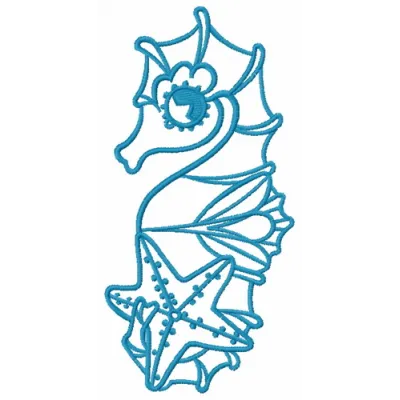 Preview of Sea horse and star 3 embroidery design featuring intricate sea life motifs for creative stitching projects.