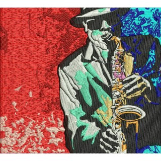 Saxophonist embroidery design - Embroidery Design