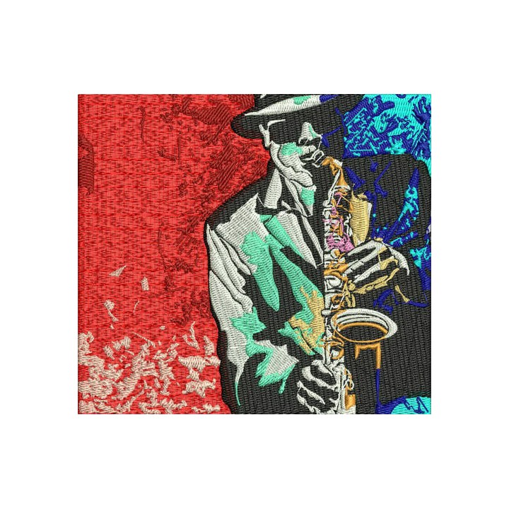 Saxophonist embroidery design - Embroidery Design