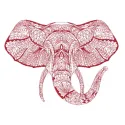 Mosaic elephant 2 embroidery design featuring intricate patterns, perfect for stitching on t-shirts or tote bags.