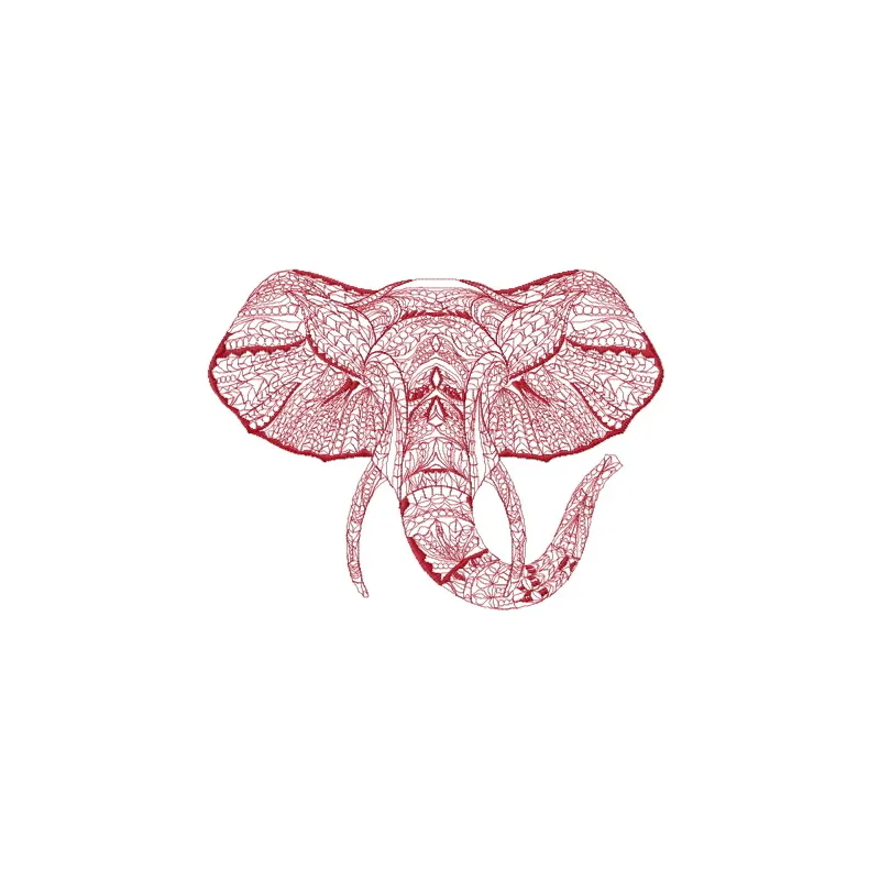 Mosaic elephant 2 embroidery design featuring intricate patterns, perfect for stitching on t-shirts or tote bags.