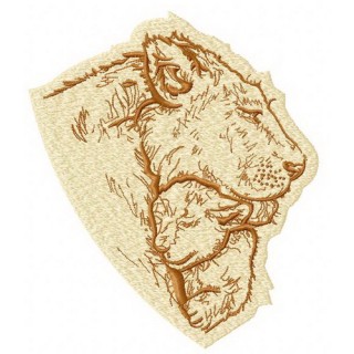 Lion's family embroidery design - Embroidery Design
