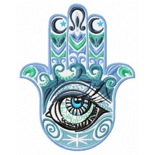 Hamsa with eye embroidery design - Embroidery Design