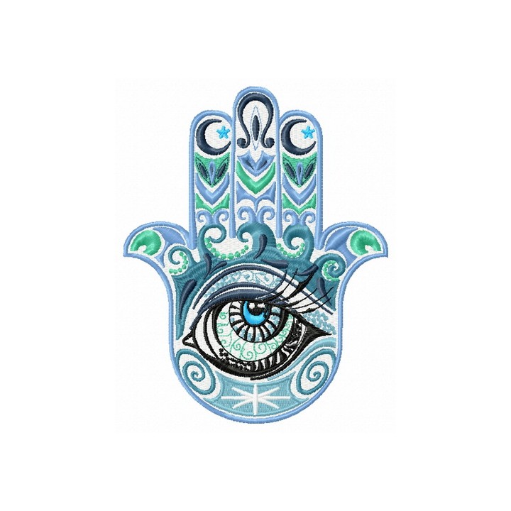 Hamsa with eye embroidery design - Embroidery Design
