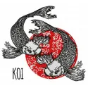 Koi embroidery design showcasing a vibrant sea life motif, perfect for stitching on apparel and home decor.