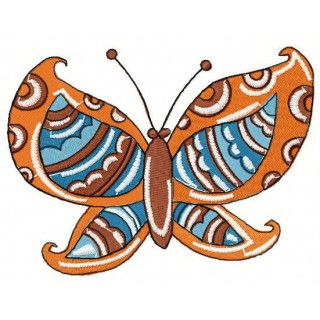 Striped butterfly embroidery design - Embroidery Design
