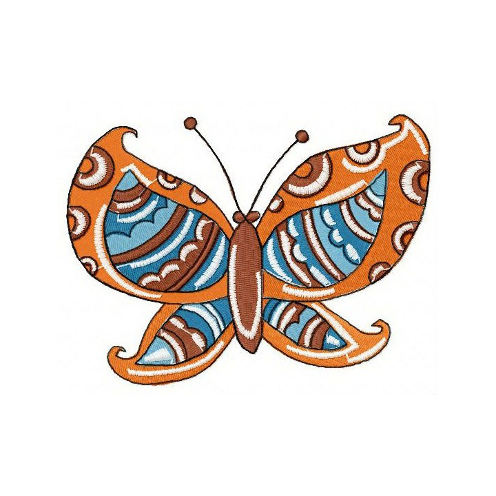 Striped butterfly embroidery design - Embroidery Design