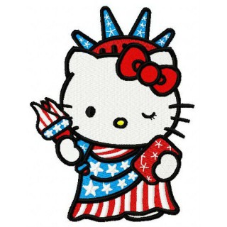 Kitten Statue of Liberty costume embroidery design - Embroidery Design