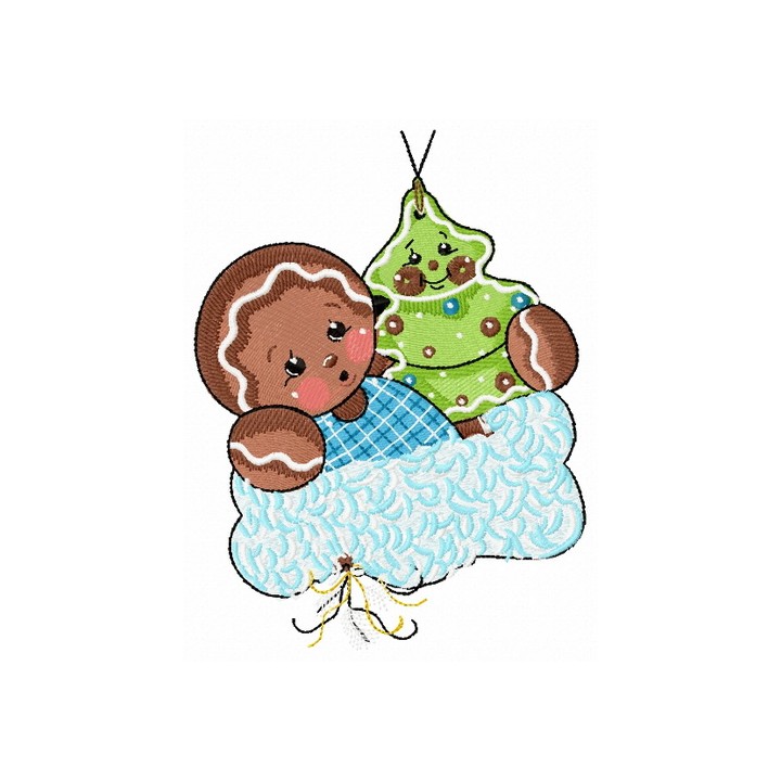 Gingerbread boy 5 embroidery design - Embroidery Design