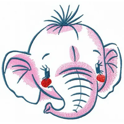 Rare white elephant embroidery design featuring intricate details, perfect for stitching on garments and accessories.