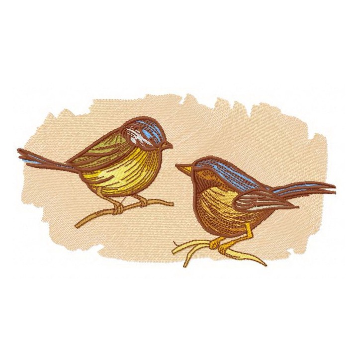 Eurasian blue tits 4 embroidery design - Embroidery Design