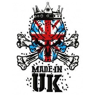 British skull embroidery design - Embroidery Design