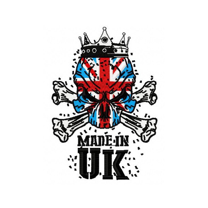 British skull embroidery design - Embroidery Design