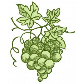Green grapes embroidery design - Embroidery Design
