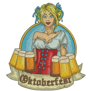 Oktoberfest girl embroidery design - Embroidery Design