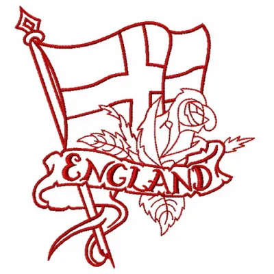 Embroidery design of the English flag, showcasing intricate stitching patterns for creative projects.