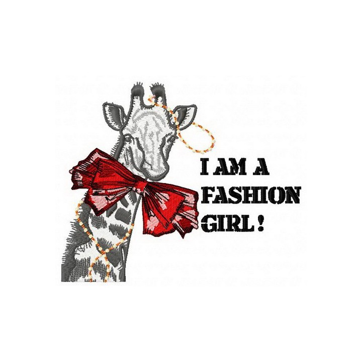 I am a fashion girl embroidery design - Embroidery Design