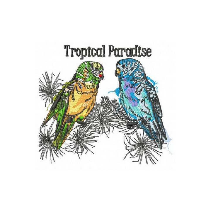 Tropical paradise embroidery design - Embroidery Design