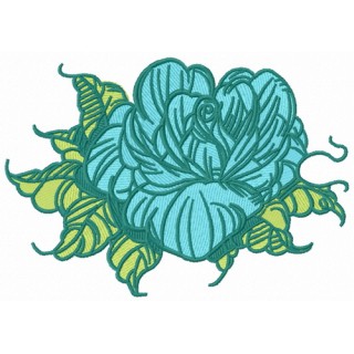 Blossoming rose embroidery design - Embroidery Design