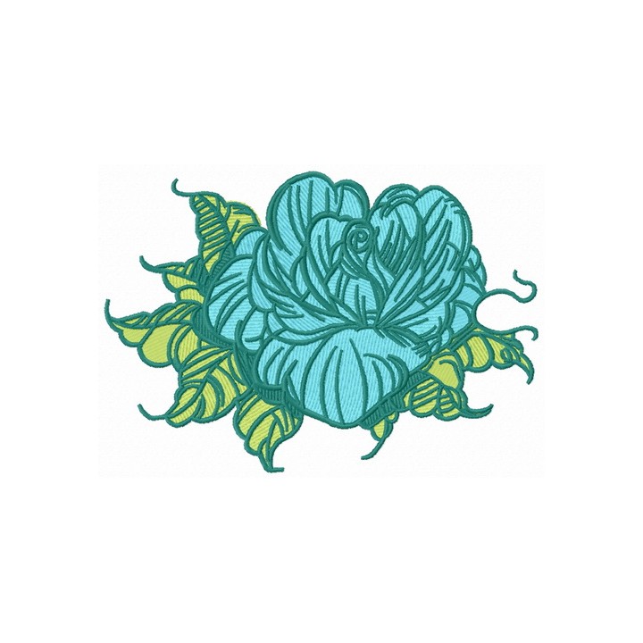 Blossoming rose embroidery design - Embroidery Design