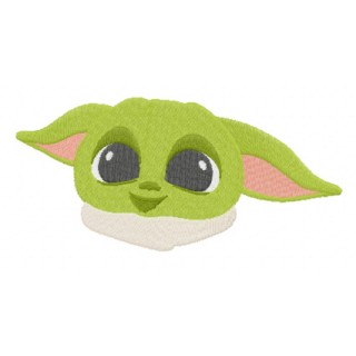 Yoda kid face embroidery design - Embroidery Design