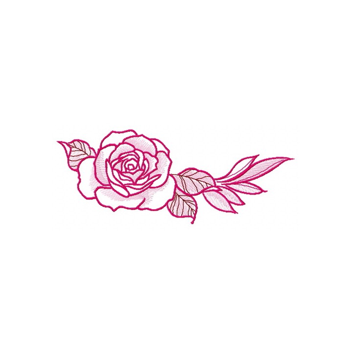 Fresh rose embroidery design - Embroidery Design