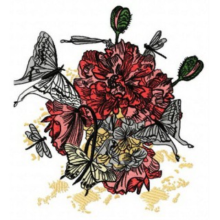 Spring bouquet embroidery design - Embroidery Design