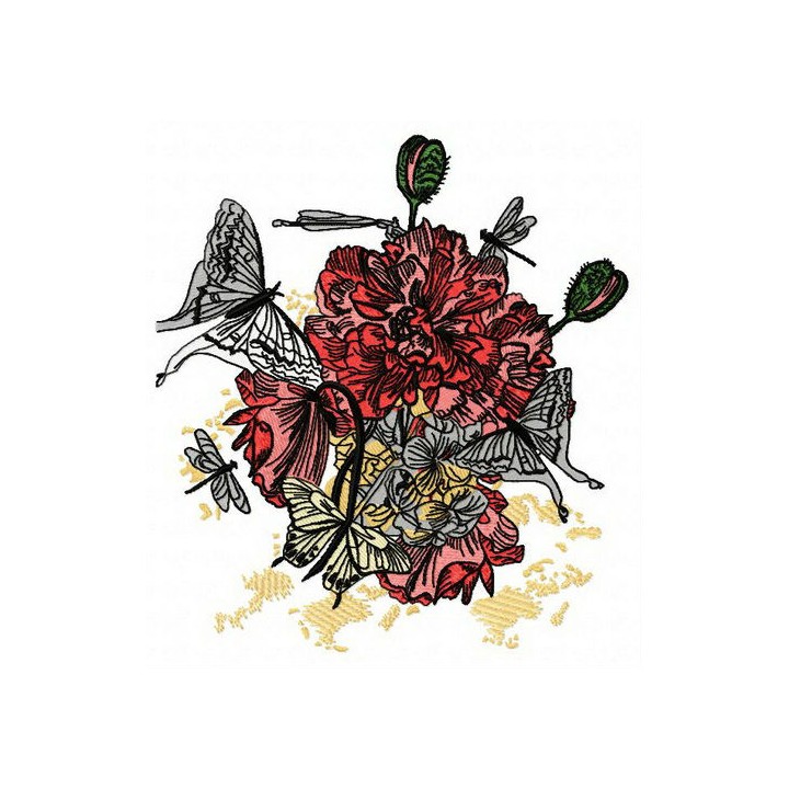 Spring bouquet embroidery design - Embroidery Design