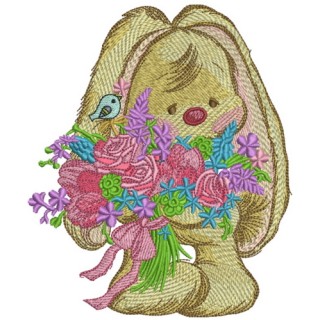 Sad bunny Mi embroidery design - Embroidery Design