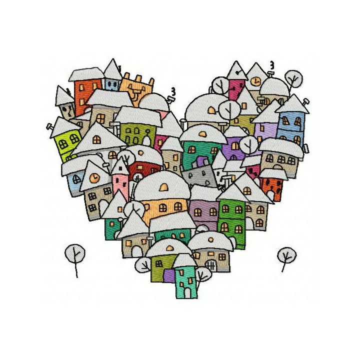 Heart of the city embroidery design - Embroidery Design