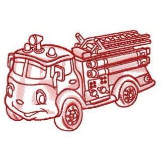 Funny fire engine embroidery design - Embroidery Design